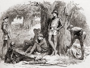 Een scène uit William Shakespeares toneelstuk As You Like It, Act II, Scene 5 door Gordon Frederick Browne